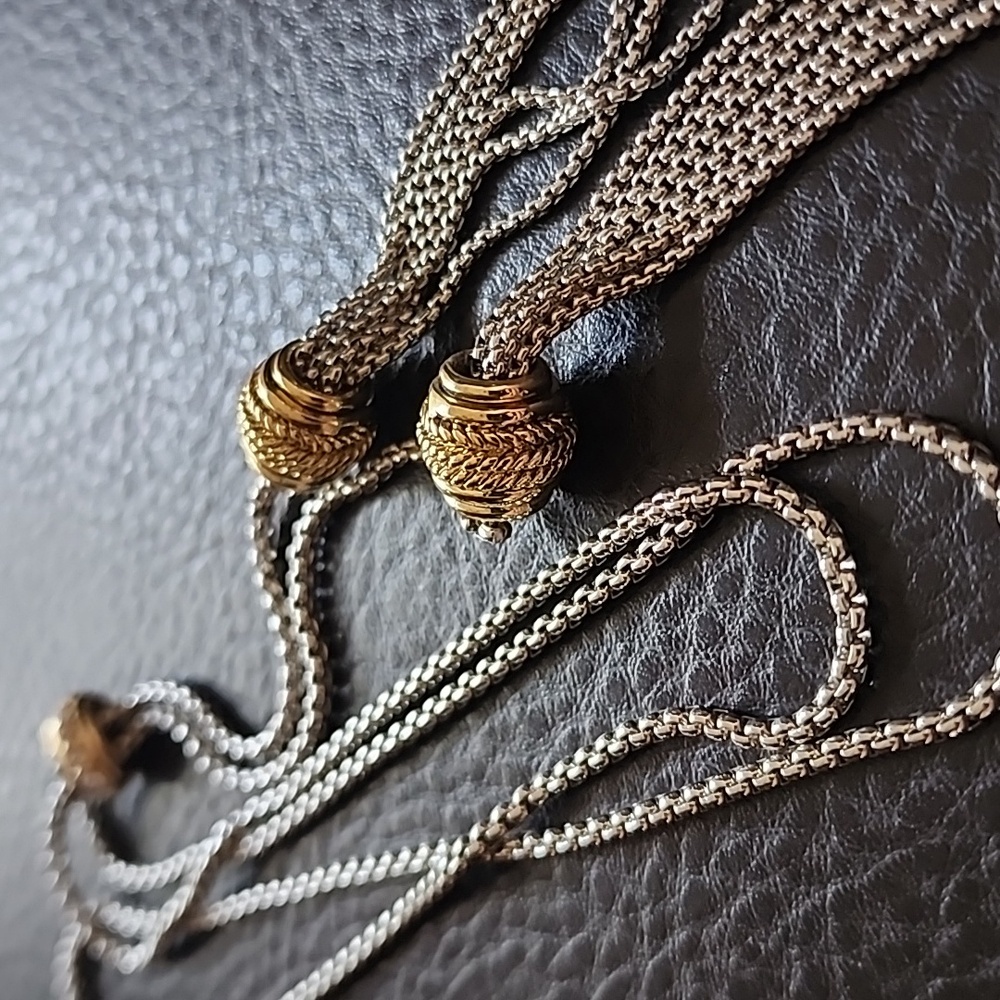 Elegant Gold and Silver Bolo Necklace